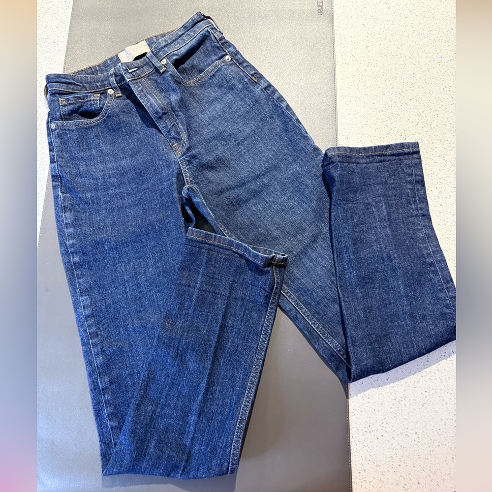 Everlane Blue High Rise Straight Jean 27